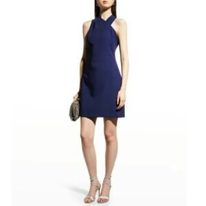 $325 Milly Ellia Cady Dress Navy Blue Size 6